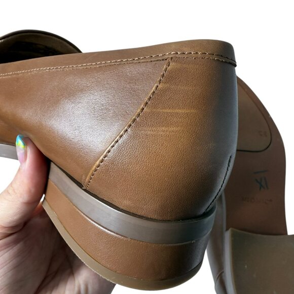 Vionic Mizelle Leather Brown with Chunky Chain Detail Loafers | Size 9.5W - Picture 6 of 7